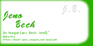 jeno bech business card